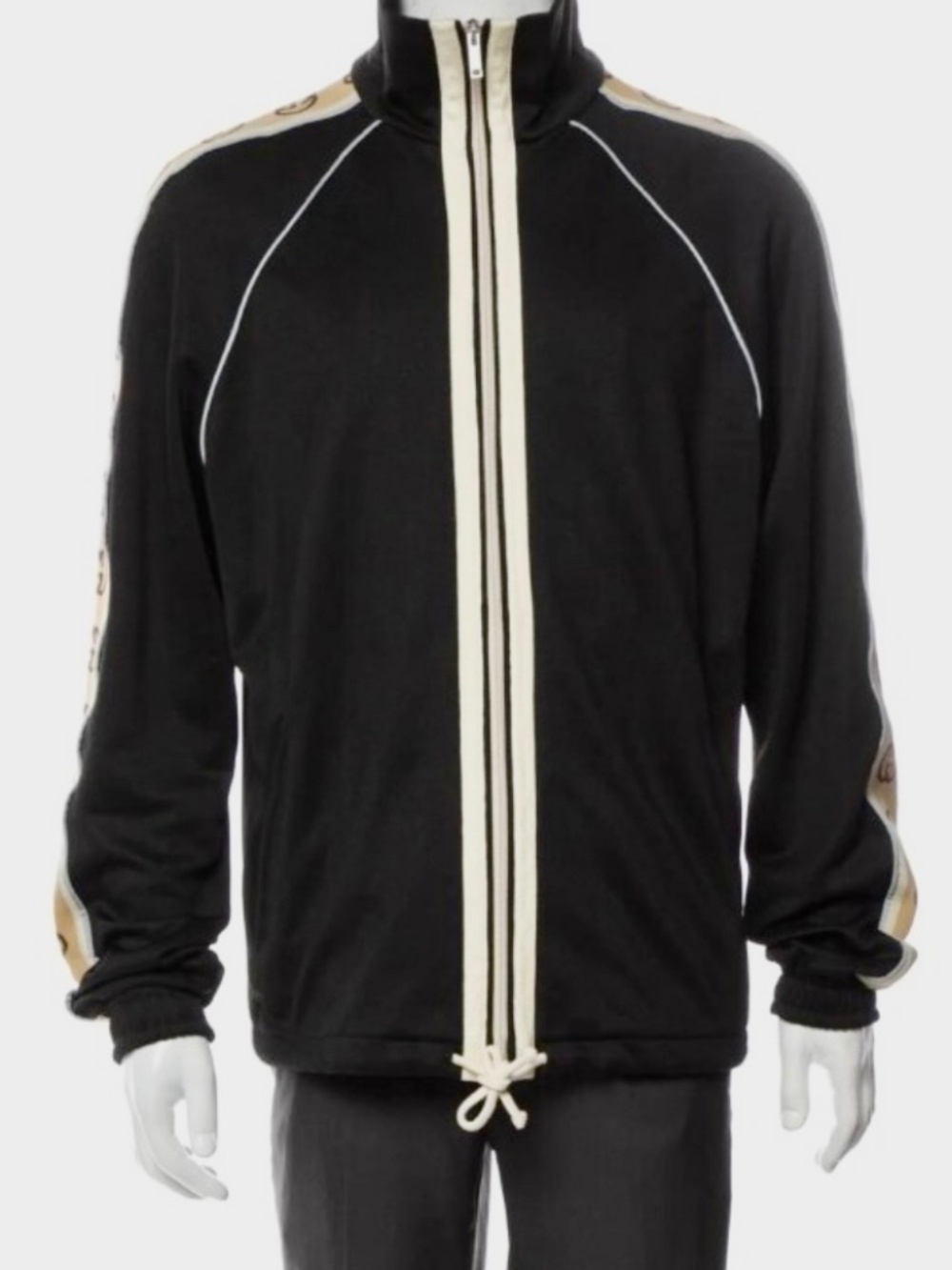 Men’s Gucci GG Ribbon Oversized Technical Jersey Track Jacket.  Size XL.